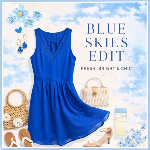 Banana Republic Factory Blue V-Neck Dress Size 6 NWT Pockets Stitching Lined - Picture 8 of 8